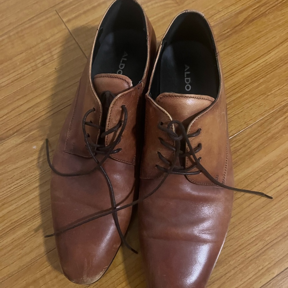 Aldo Tan Leather Lace-Up Shoes